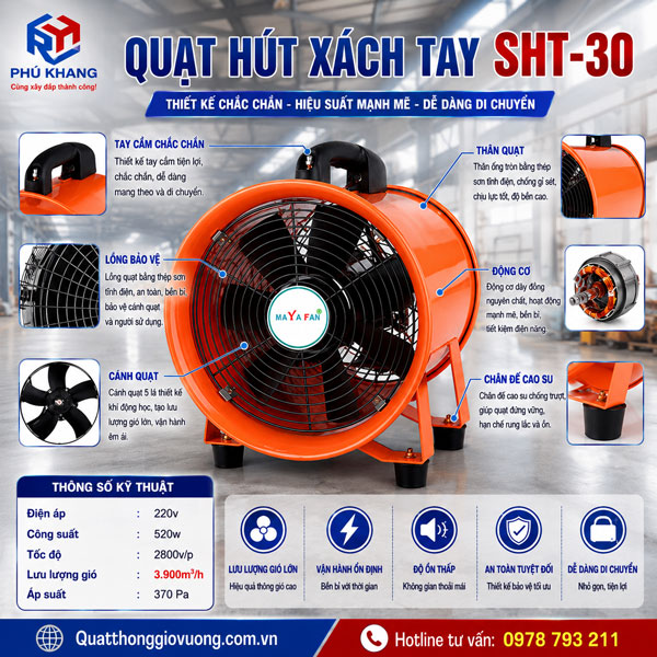 quạt hút xách tay SHT-30
