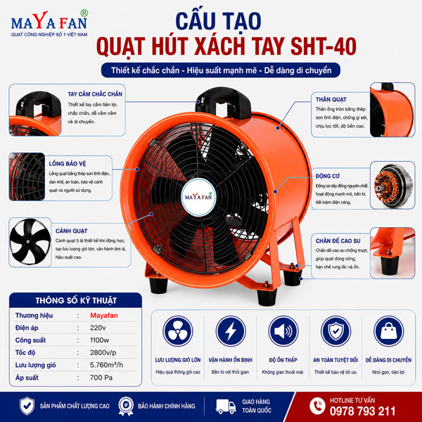 quạt hút xách tay SHT-40