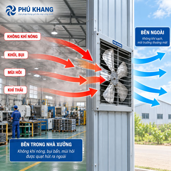 Quạt thông gió vuông công nghiệp 600x600