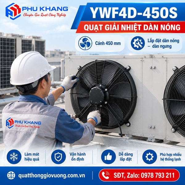 Lắp đặt quạt giải nhiệt dàn nóng YWF4D-450S