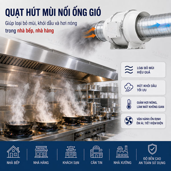 Quạt hút mùi nối ống gió