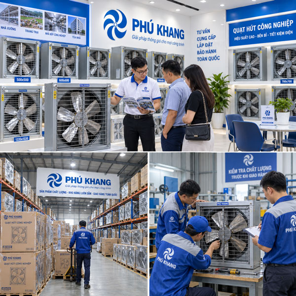 Phú Khang cung cấp quạt hút công nghiệp 600x600 chính hãng