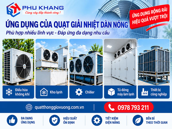Ứng dụng quạt giải nhiệt dàn nóng trong hệ thống lạnh