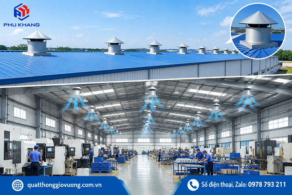 Ứng dụng của quạt thông gió mái nhà